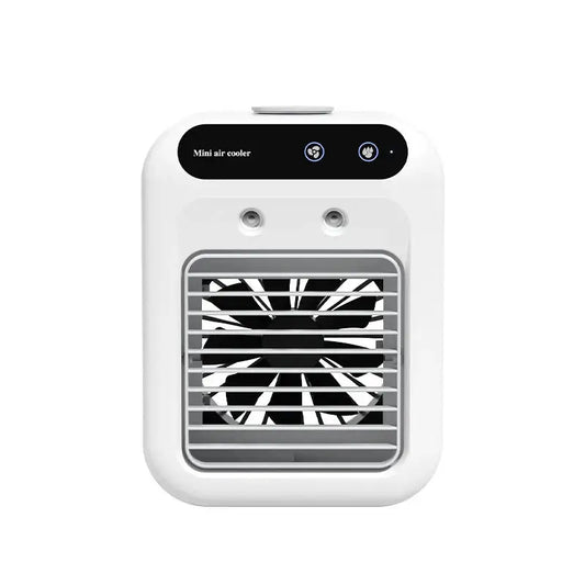 White mini air cooler.