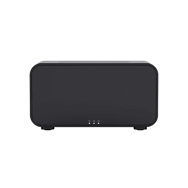 Rectangular black electronic device.