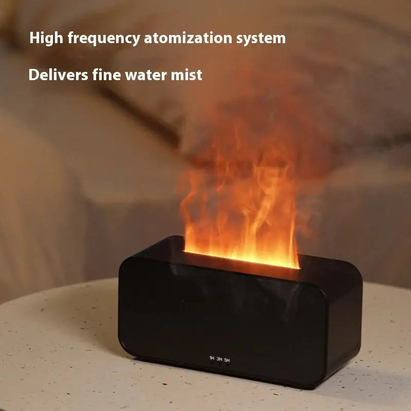 Black humidifier with flame effect.