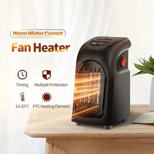 Black portable fan heater.