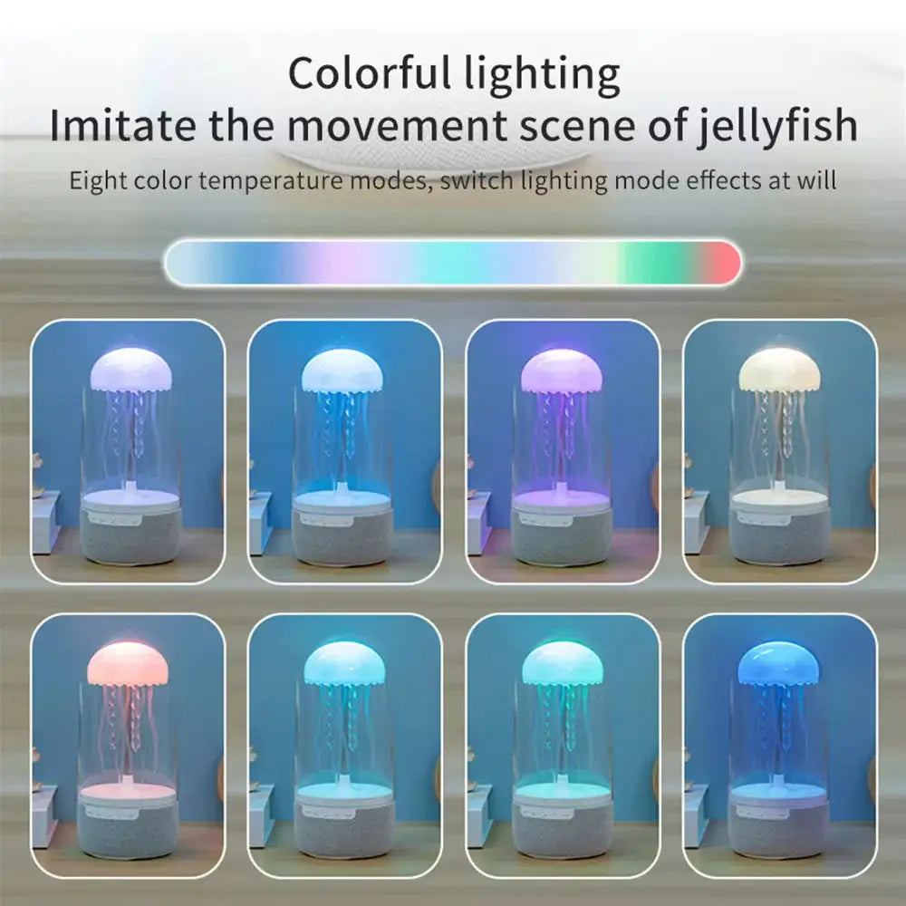 Color-changing jellyfish lamp.
